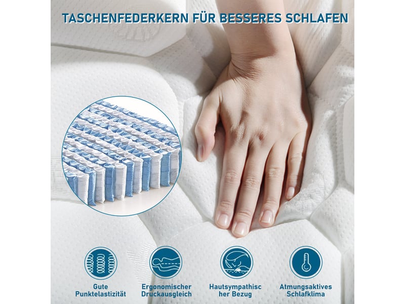  Lit simple 90x200 cm avec prise usb type-c, cadre de lit adulte avec tête de lit et matelas, lit enfant avec sommier à lattes, gris  - Conforama R