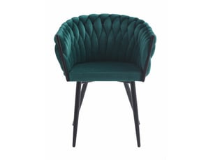 Chaise - leobert - orion - velours vert - 61 x 55 x 79 cm