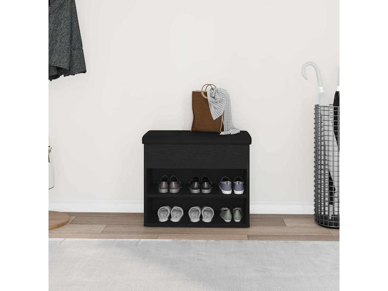  Banc chambre, banc de rangement chêne noir 62x32x50 cm bois d'ingénierie  - Conforama D