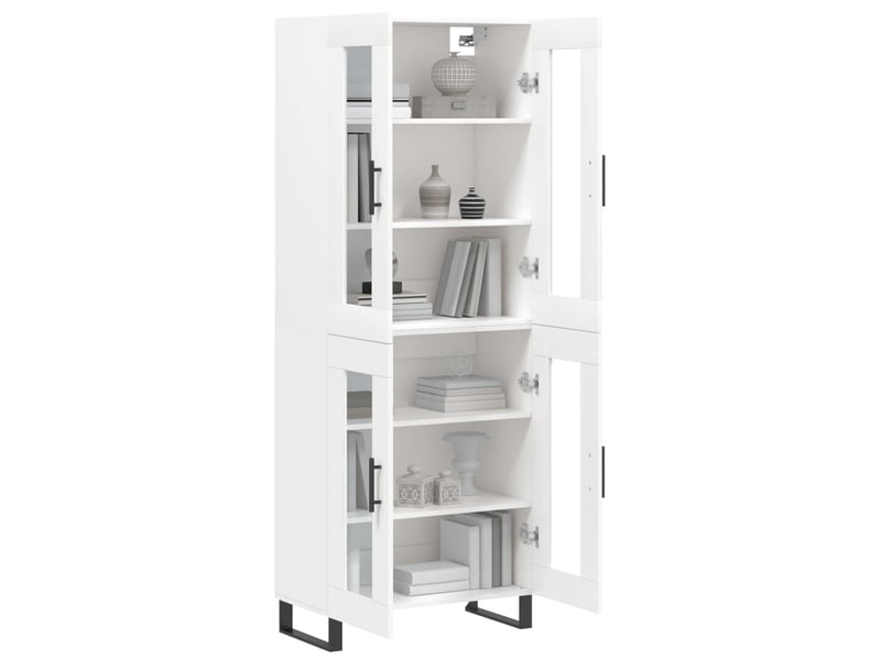  Buffet haut - bahut - meuble de rangement blanc 69,5x34x180 cm bois d'ingénierie  - Conforama C