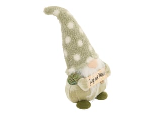 Gnome de noël poti vert h. 31 cm