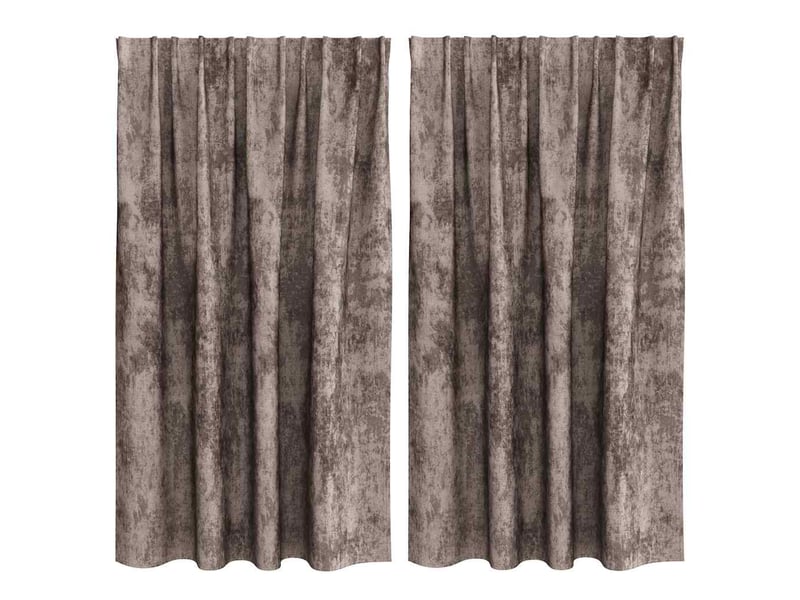 Lot de 2 rideaux en velours, rideaux de fenêtre cappuccino 140 x 140 cm velours cf44154 - Conforama A