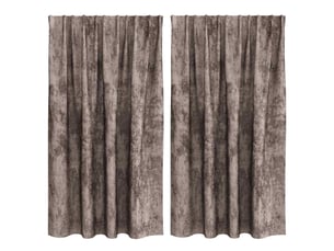 Lot de 2 rideaux en velours, rideaux de fenêtre cappuccino 140 x 140 cm velours cf44154