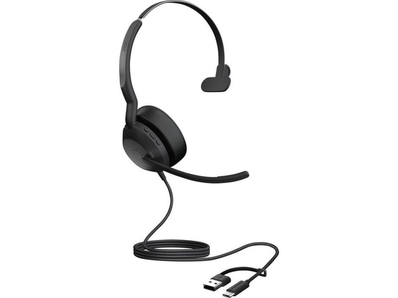  Casque mono avec micro evolve2 50 arceau noir bluetooth 5.2 usb-cusb-a 403627_AAAXK85169_6_DROPFR - Conforama A