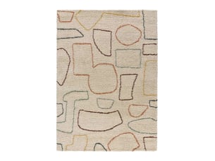 Atticgo maris tapis rectangulaire multicolore en polypropylène - jute, motif