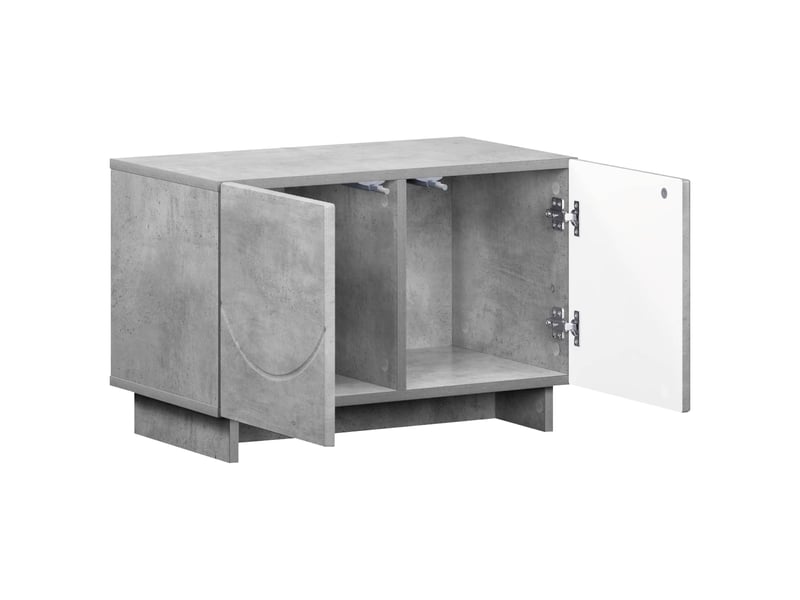 Meuble tv moderne, banc tv 60x34.5x40 cm gris béton bois d'ingénierie shl7232  - Conforama C