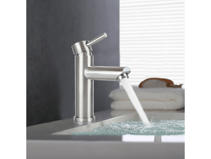Zmh robinet lavabo acier inoxydable mitigeur mono commande haute pression eau chaudefroide pour salle de baincuisine