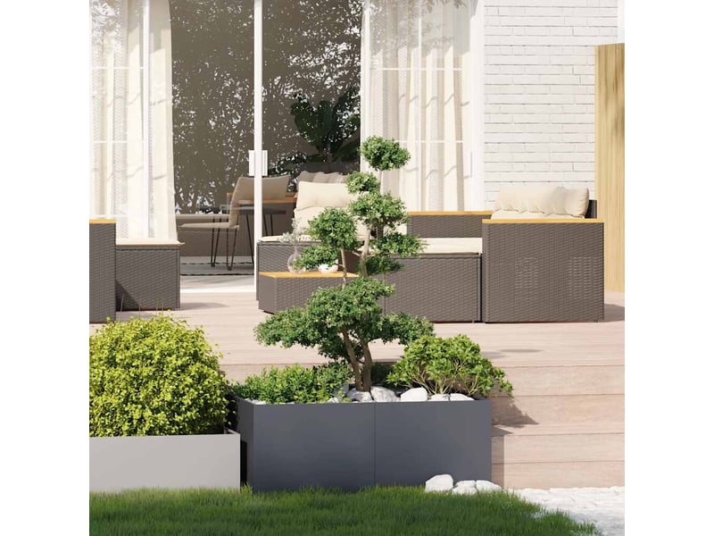  Jardinière - bac à fleurs anthracite 100x100x40 cm acier  - Conforama C