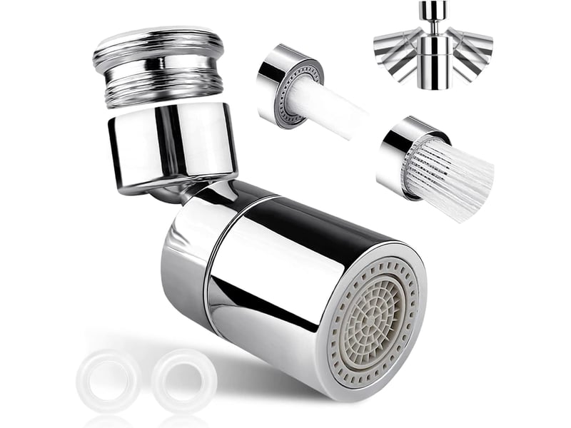 Mousseur de robinet m24 m22, orientable à 360 ° - double fonction - économiseur d'eau pour la cuisine et la salle de bain - Conforama A