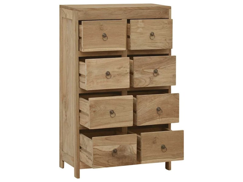  Commode chambre adulte, armoire à tiroirs 55x30x90 cm bois massif de teck  - Conforama C