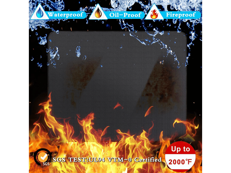 Tapis de barbecue ignifuge double face pour brasero d'intérieur - 91,4 x 121,9 cm - Conforama C