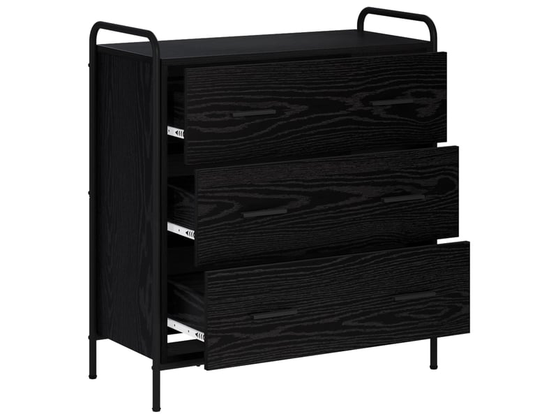 Buffet salon, buffet de rangement chêne noir 97x33x81 cm bois d'ingénierie shl41618 - Conforama C
