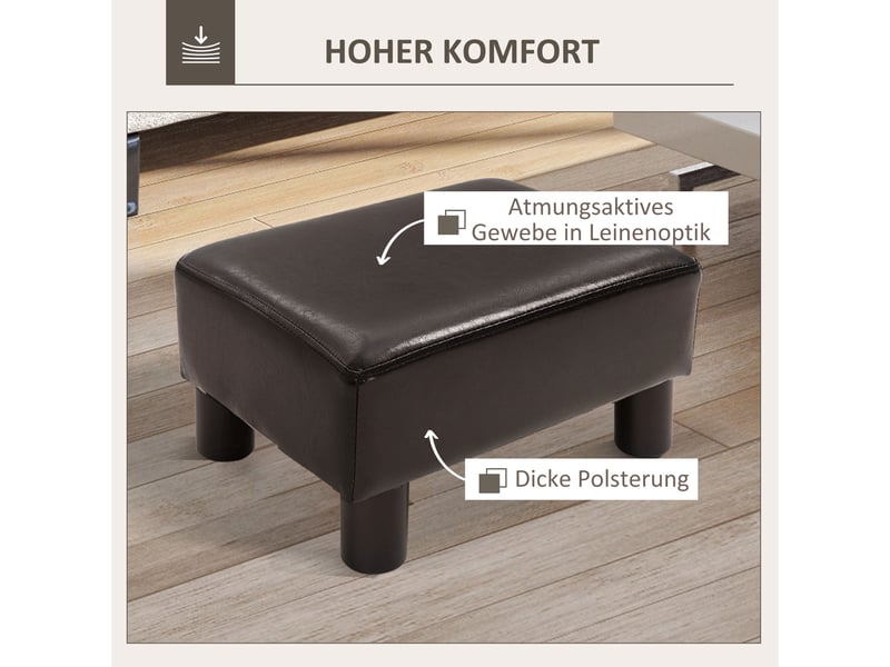  Tabouret repose-pieds, ottoman rectangulaire, repose-pieds, simili cuir, jusqu'à 100 kg, pour salon, café 833-666V71 - Conforama D
