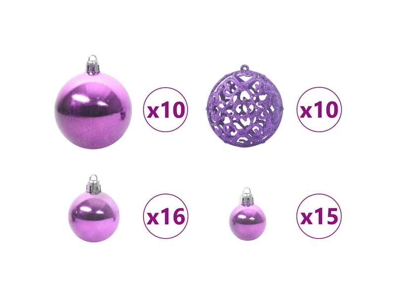 Ensemble de boules de noël 120 pcs 300 led blanc chaud ø 6 cm  - Conforama E