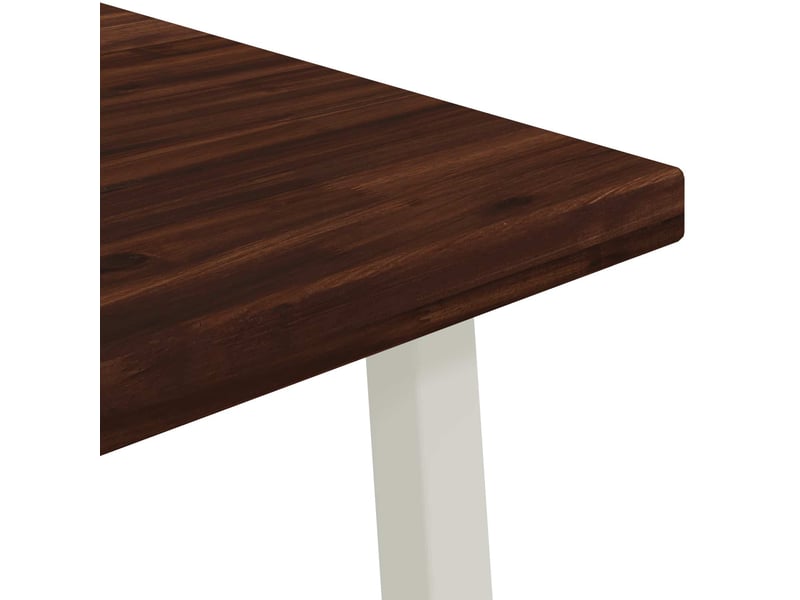  Table à manger 70x70x75 cm bois d'acacia massif marron foncé et blanc shl68915  - Conforama E
