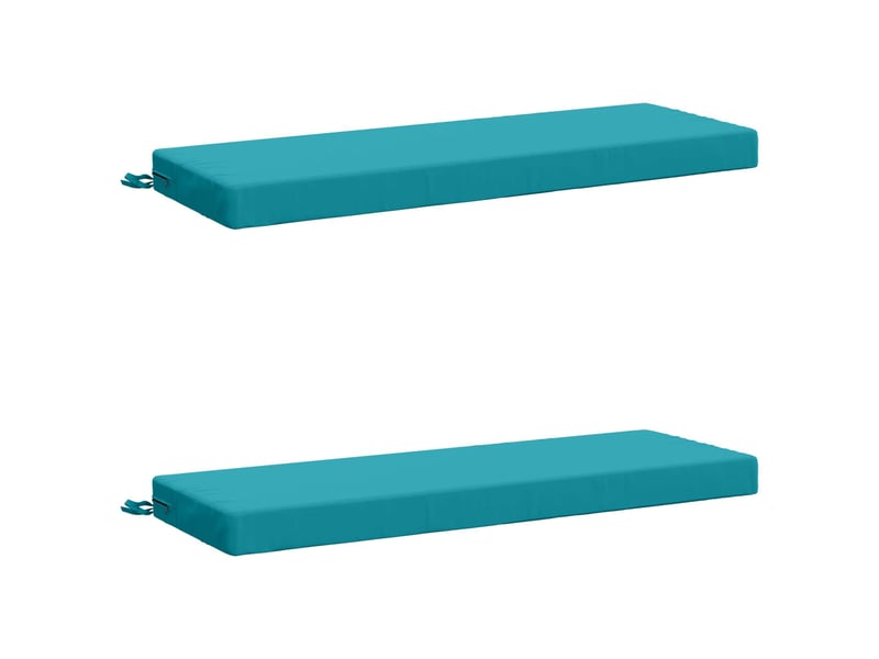  Lot de 2 coussins de banc, coussins d'assise soest 100 % polyester turquoise cf57521  - Conforama A