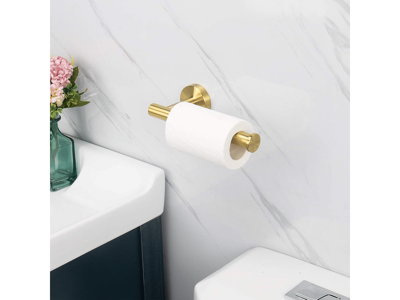  Porte-papier toilette mural en acier inoxydable 304, antirouille, pour salle de bain (or brossé)  - Conforama C