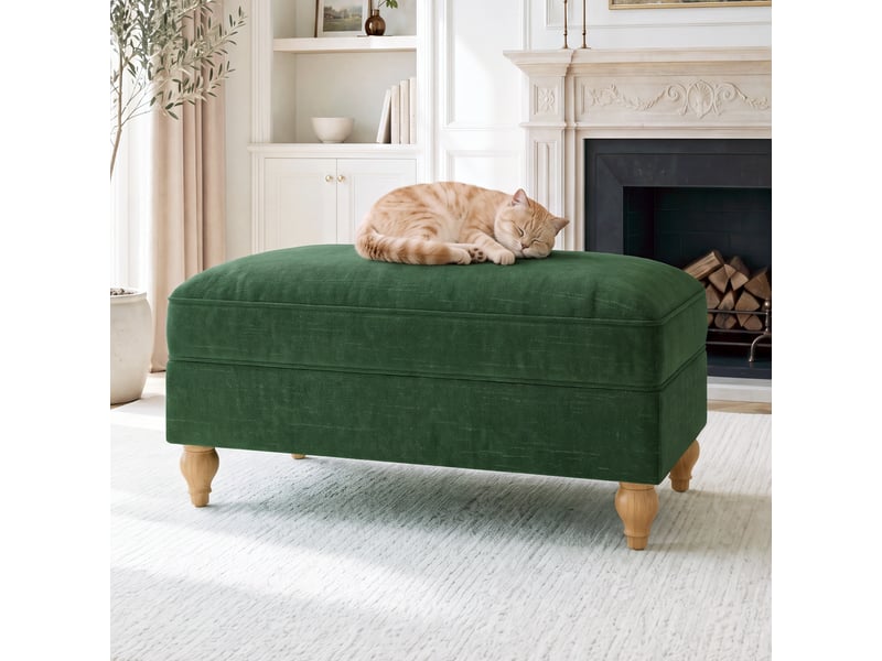  Tabouret windsor chenille - vert SF20250034008 - Conforama C