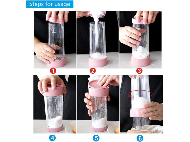  Tampon à saupoudrer, tamis à farine à mailles fines avec couvercle, saupoudreur à sucre, saupoudreur à épices, distributeur de poudre, saupoudreur pou QA001035 - Conforama C