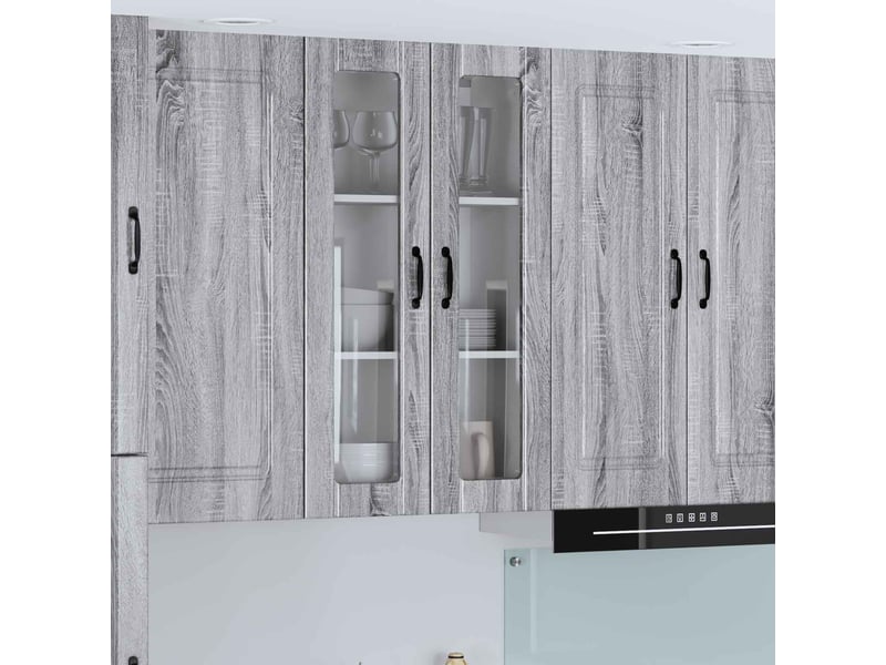  Meuble mural de cuisine, cabinet en verre mural sonoma gris 60x31x100cm  - Conforama B