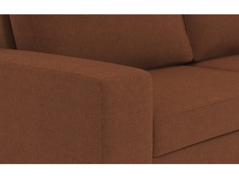 Canape droit convertible 3 places ZACK coloris terracotta - Conforama J