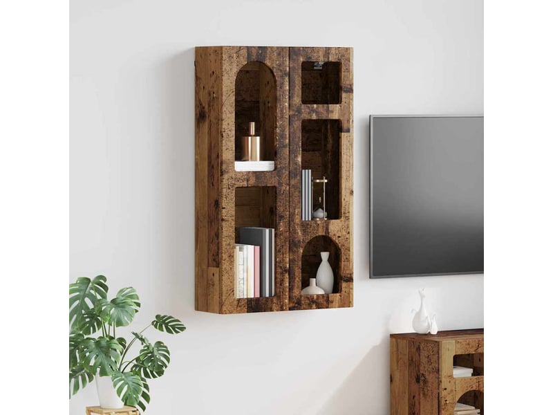 Armoire suspendue, meuble de rangement elst bois ancien 59x20x100 cm - Conforama B