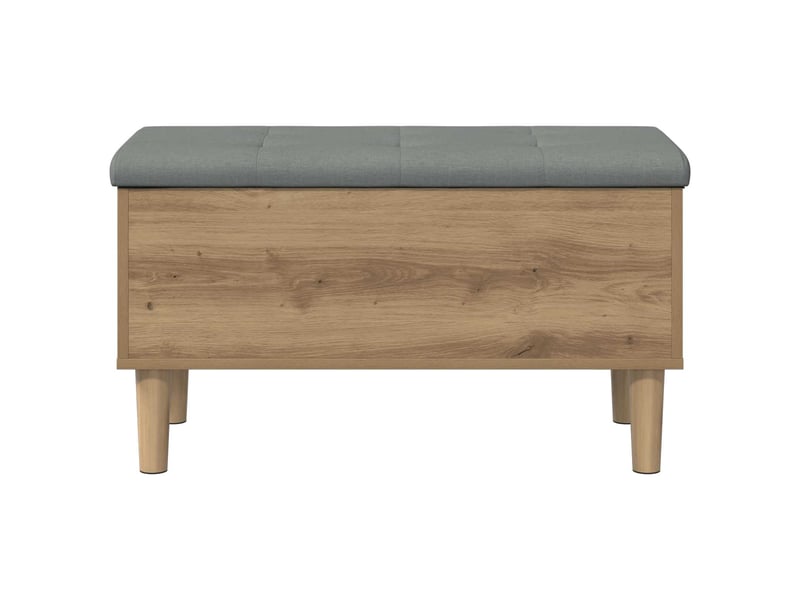  Banc chambre, banc de rangement avec coussin chêne artisanal 82x42x46 cm  - Conforama D