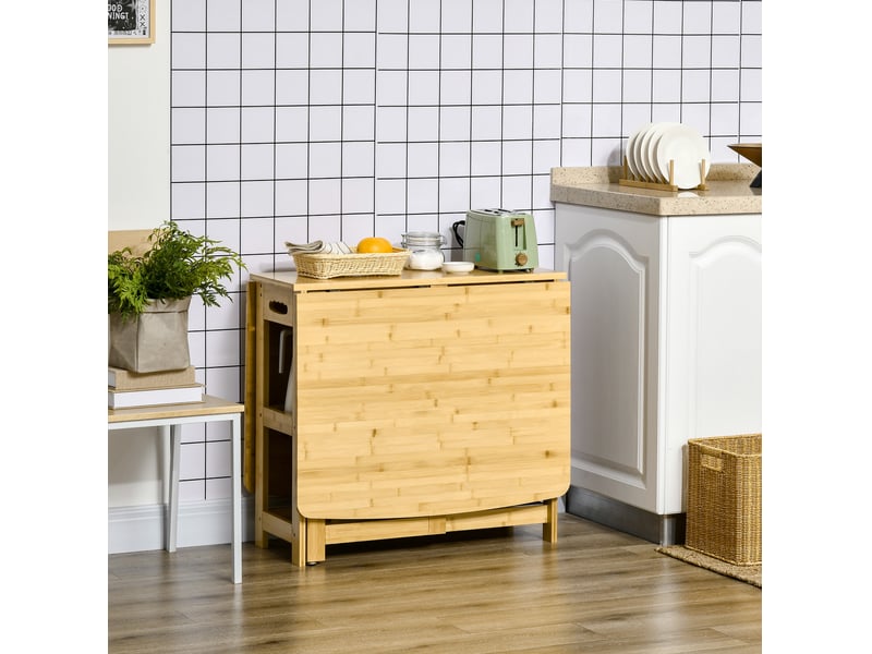 Table de salle à manger extensible avec 2 niches de rangement, pieds réglables et poignées, pour cuisine et salon - Conforama C