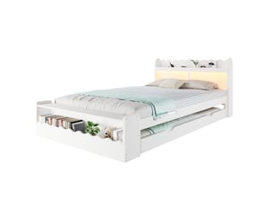 Lit simple 90x200 cm MODENUIT coloris blanc