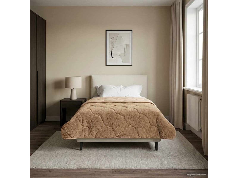  Couette - duvet d'été 140 x 220 cm été taupe respirant  - Conforama B