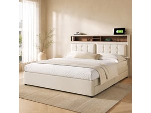 Lit 2 places 140x200 cm CRAVDOM   coloris beige