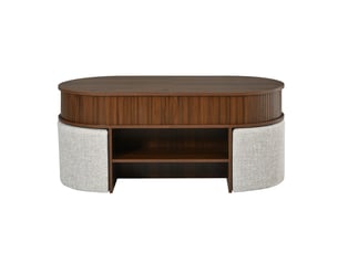 Table basse arrondi(e) coloris marron OSUPNESSEE  - 60 cmx120 cm