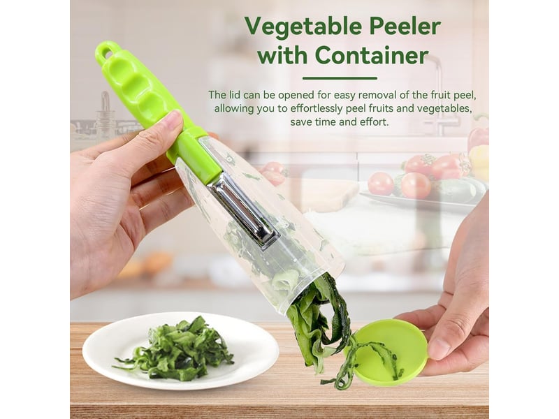  Éplucheur de légumes avec récipient, 2 pièces éplucheurs de pommes de terre éplucheurss de fruits avec récipient éplucheurs de légumes eplucheurs  - Conforama D