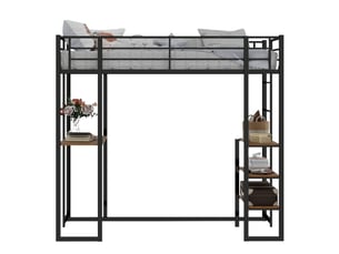 Lit mezzanine 90x190 cm MEUBLIV coloris noir