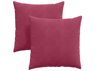 Lot de 2 coussins de canapé, coussins décoratifs bordeaux 80 x 80 cm cf59035