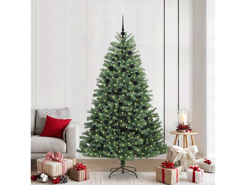  Sapin de noël, arbre de noël artificiel à branches articulées vert 210 cm cf61100  - Conforama B
