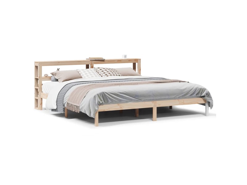  Lit double- lit adulte -  cadre de lit sans matelas 180x200 cm bois massif de pin  - Conforama A