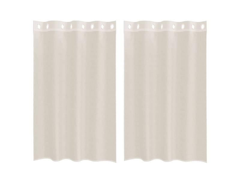 Lot de 2 rideaux en voile, voilages avec œillets crème 140x175 cm cf44352 - Conforama A