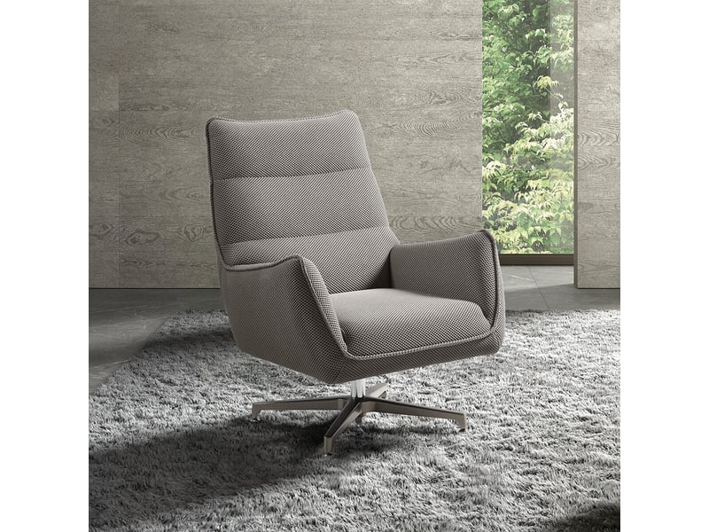  Fauteuil pivotant tissu maille mesh 3d gris pied métal - rivoli RIVOLI - Conforama B