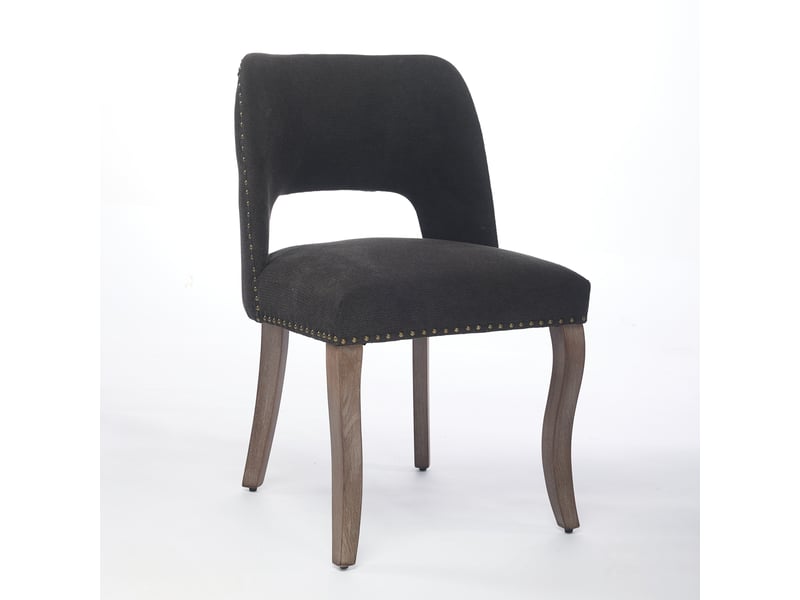  Chaise - lot de 2 - design moderne - chenille - noir - pour salon et séjour 58x51x82.5cm - Conforama C
