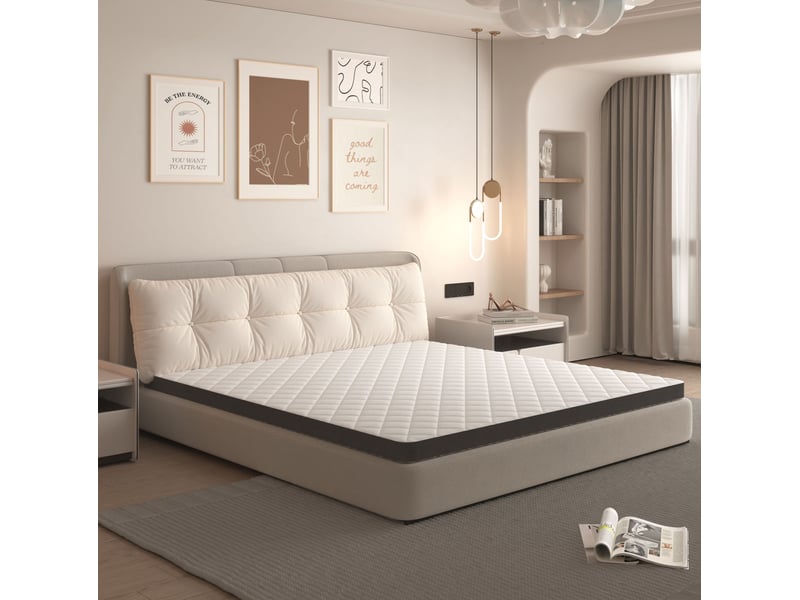  Matelas en mousse h3 90 x 200 cm 7 cm blanc et gris  - Conforama B