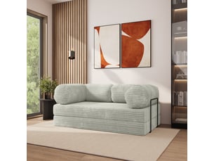Canapé droit compressé convertible MASSENO ALVIO TILIA 83 + STELAZ 3 places Velours côtelé TILIA 83