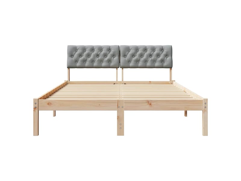 Lit double- lit adulte - cadre de lit avec tête de lit marron et gris clair 150 x 200 cm - Conforama D
