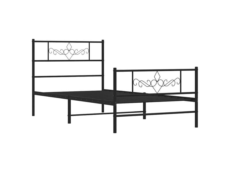  Lit simple- lit adulte -  cadre de lit métal sans matelas avec pied de lit noir 80x200 cm  - Conforama B