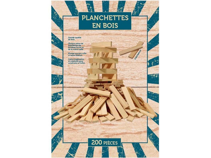  Jeu de construction en bois 200 pieces beige gt5122 18 mois GT5122 - Conforama A