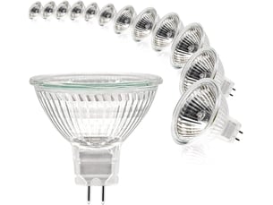 12 ampoules mr16 12v 35w - dimmable verre