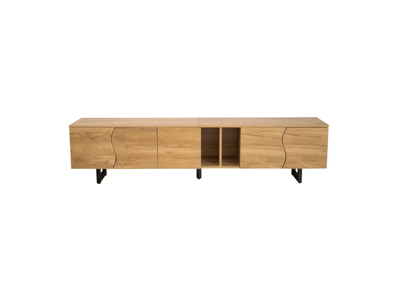  Meuble tv bas 191x38x46,5 cm - 5 portes - design moderne, rangement optimisé - meuble salon  - Conforama A