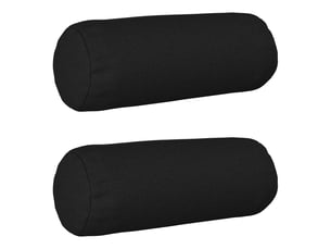 Lot de 2 coussins avec oreiller, coussins décoratifs heerlen noir tissu cf50288