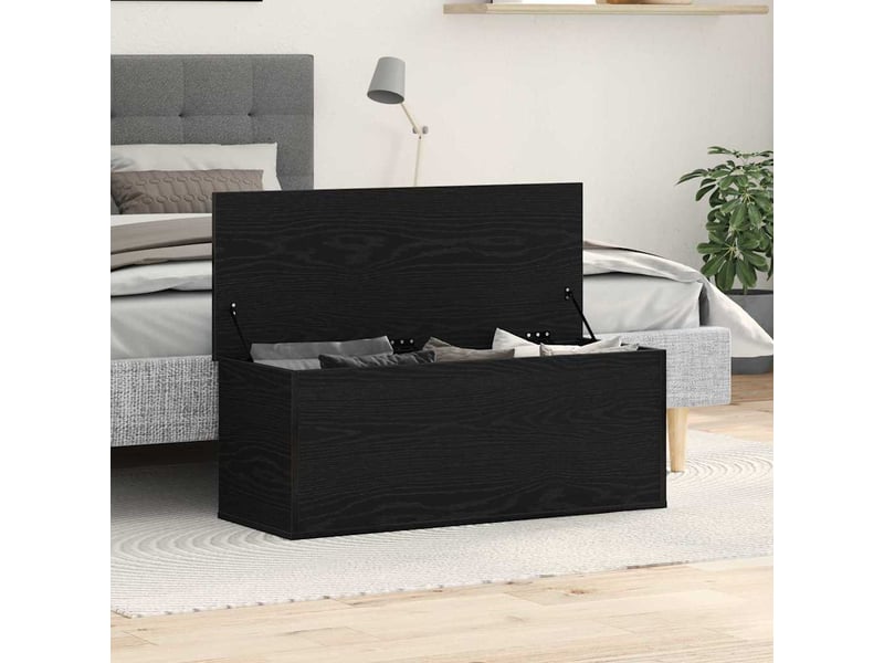Boîte de rangement, coffre de rangement chêne noir 90x35x35 cm bois d'ingénierie - Conforama D