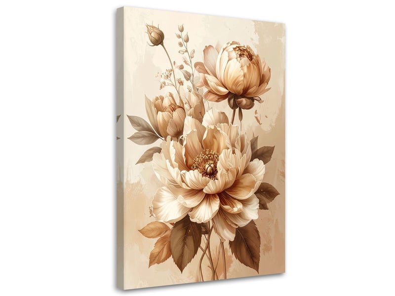  Image sur toile, fleurs beiges dans une composition botanique rustique 30x45 1312615554 - Conforama A